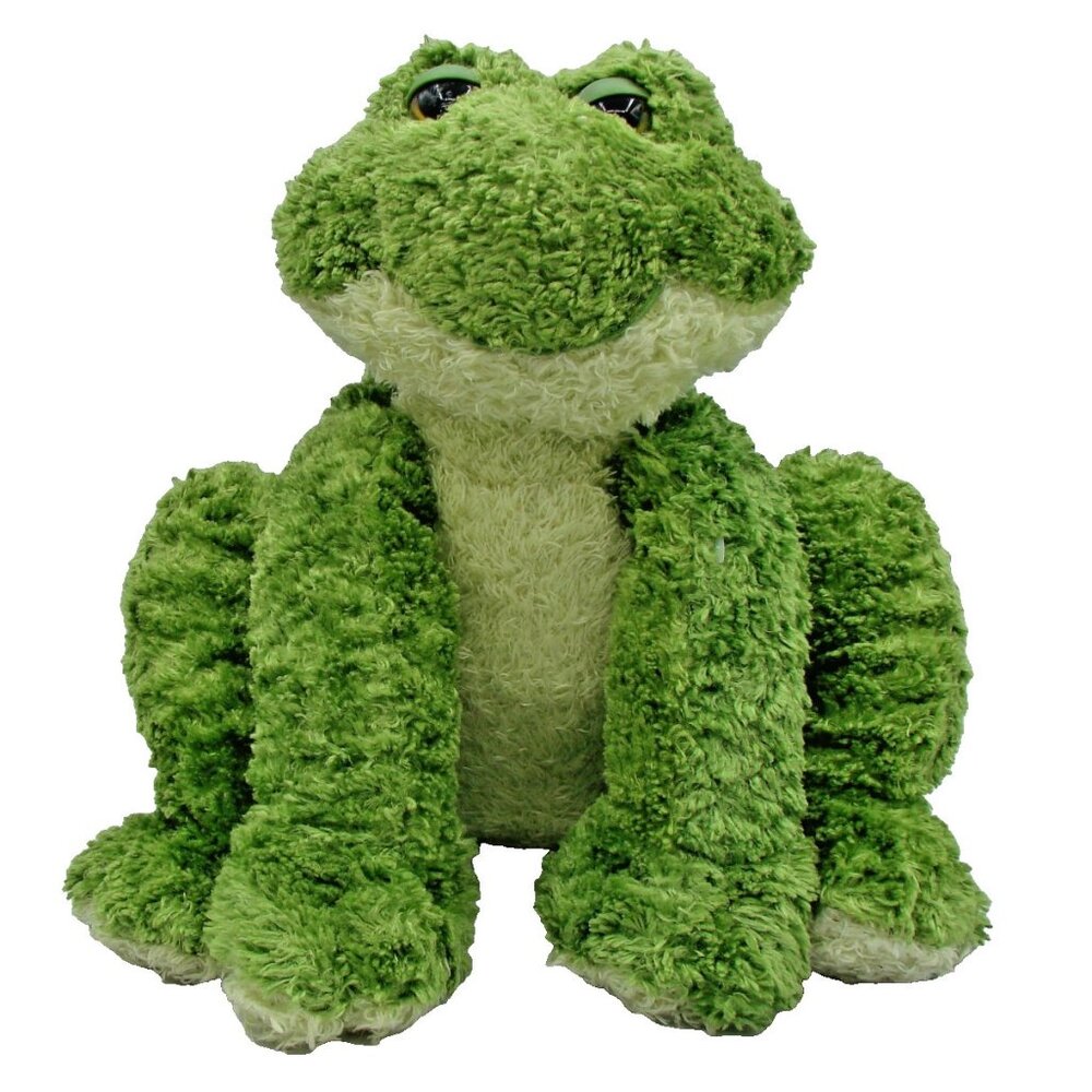 Green Frog Plush Froggle Woggle w/ Rattle Animal Stuffed Toy First and Main Vtg